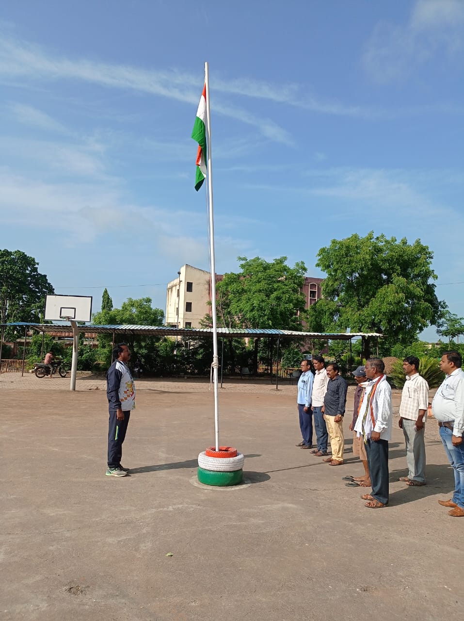 <p>NSS Cell and the Department of Physical&nbsp;and Sports Education celebrated HAR GHAR TIRANGA&nbsp; campaign on date 13th of August 2023 by hoisting&nbsp; the flag early in the morning. For this programme Dr. Manojkumar Varma, Physical Director and Mr. Ashish Kate, Coordinator NSS Cell and some staff were present.</p>
