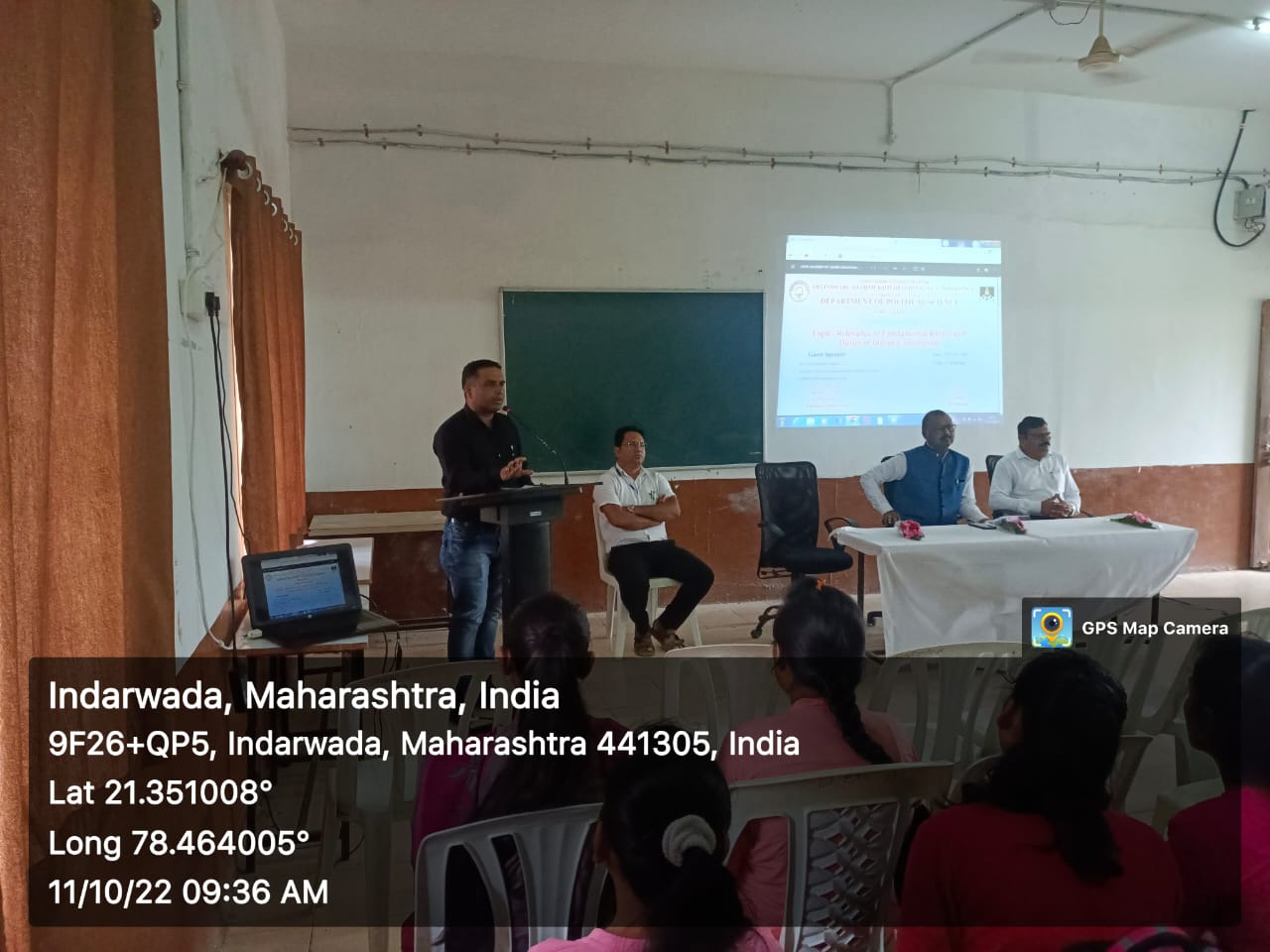 <p>The department of political sciecne arranged guest lecture for BA students. The guest is Dr. Harish Kinkar, Assistant Professor &amp; Head Department of Political Science, Nabira Mahavidyalaya, Katol.</p>
