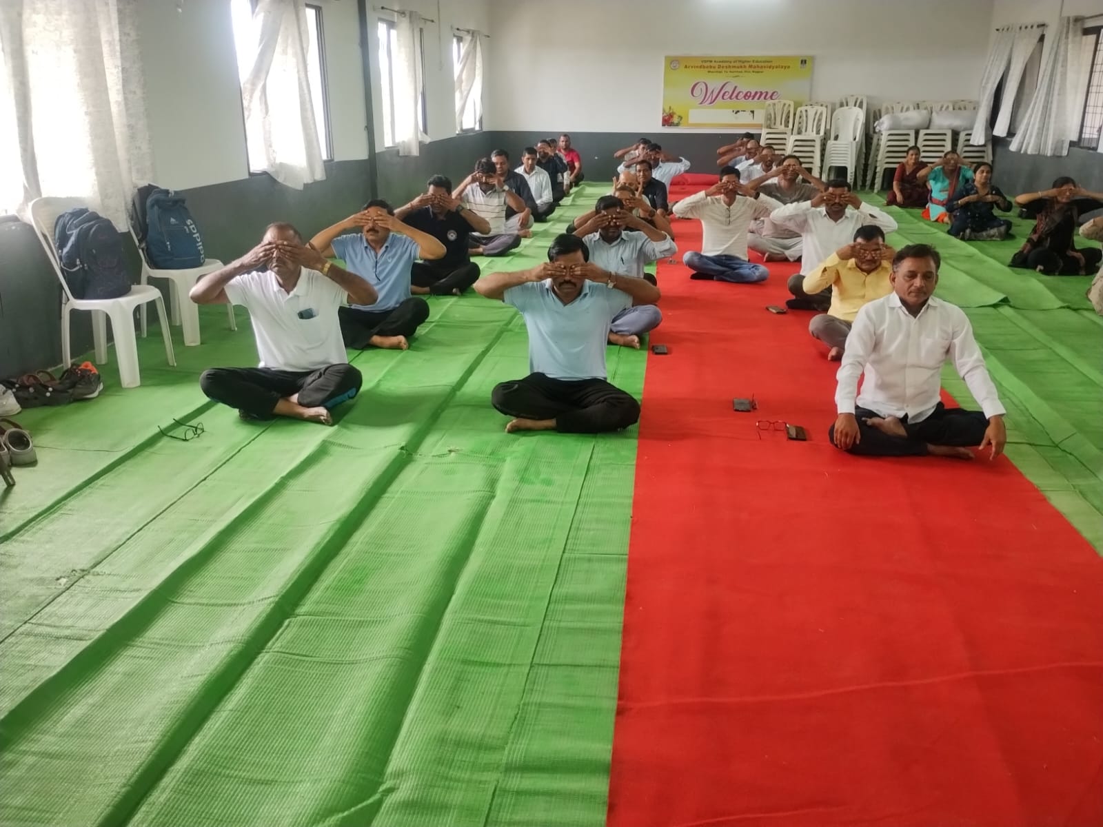 <p>Presided by Dr Prakash Pawar</p>

<p>Organizing Team: Sports Department, Yoga Team and Vilas Kale</p>

<p>Date 21 June 2025</p>

<p>Place Commerce Hall</p>
