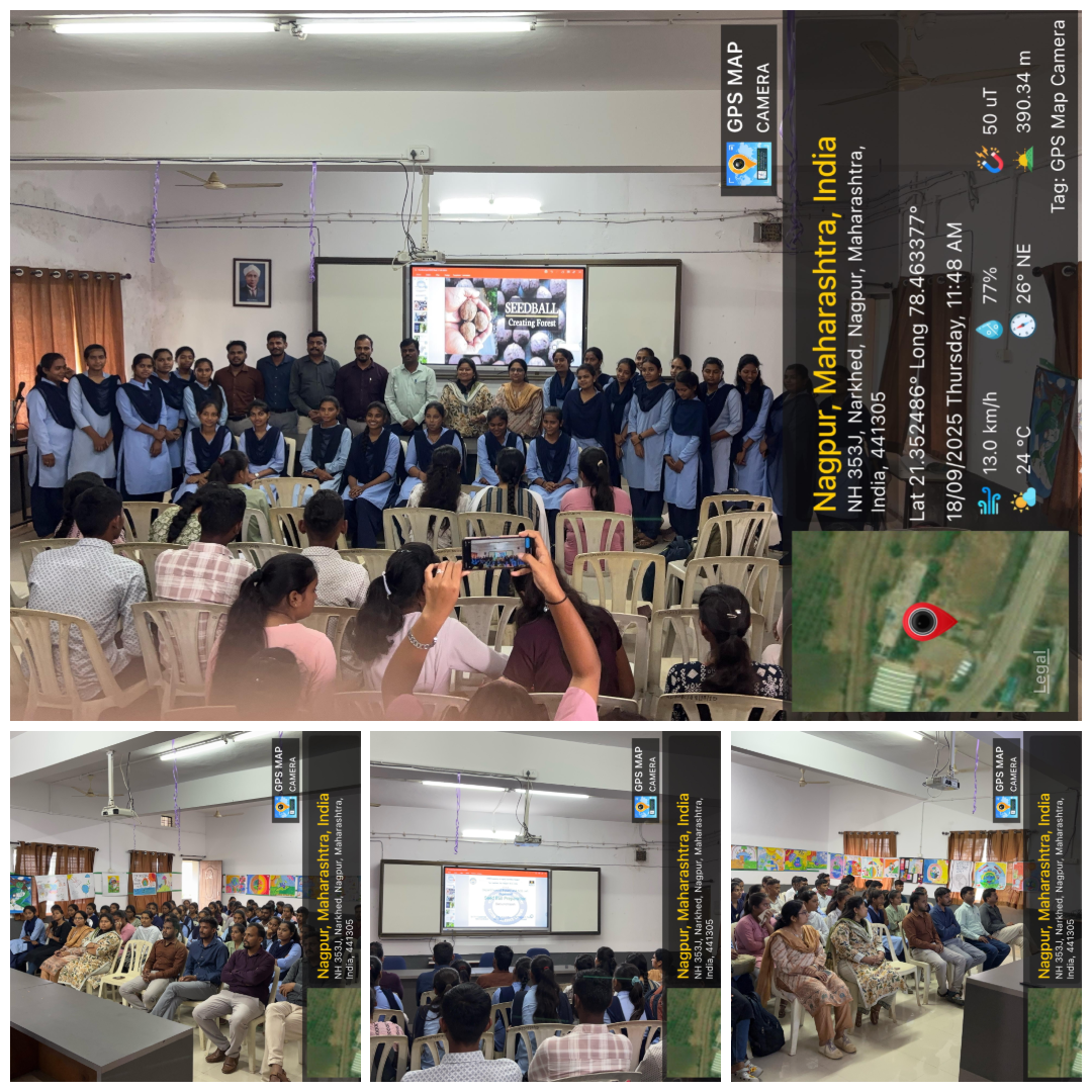 <p>On 18th September 2025, the Department of Botany and NSS Cell of Arvindbabu Deshmukh Mahavidyalaya, Bharsingi jointly organized a Seedball Preparation Demonstration programme. The event was efficiently organized and compared by NSS Coordinator Dr. P. V. Gayakwad.</p>

<p>The programme began with a lucid and engaging presentation by Asst. Prof. S. R. Sinkar, who explained the step-by-step process of seedball preparation. He also introduced students to the inspiring work of Padmashri Awardee Jadav Payeng , popularly known as the Forest Man of India, who created a forest in Jorhat, Assam, Tulsi Gowda, widely celebrated as the Encyclopedia of the Forest and Tree Goddess for her exceptional knowledge of plants, and Rahibai Soma Popere from Maharashtra, a renowned Indian farmer and conservationist recognized for her efforts in conserving indigenous seed varieties. Additionally, Asst. Prof. Sinkar discussed the commercial value and potential entrepreneurial opportunities of seedball production, encouraging students to view it as both an eco-friendly and income-generating activity.</p>

<p>This was followed by a hands-on training session conducted by Asst. Prof. M. A. Joshi, where students actively participated in preparing seedballs. Dr. S. P. Gudadhe highlighted the importance of such eco-friendly initiatives, explained their relevance under NEP (National Education Policy) assignments, and guided students about the seedball submission procedure.</p>

<p>During the interactive session, Dr. S. R. Bansod solved the students&rsquo; queries, enhancing their understanding of the topic.</p>

<p>The programme concluded with a vote of thanks delivered by co-coordinator of NSS cell Asst. Prof. P. U. Wasu, who expressed gratitude to Dr. P. D. Pawar, Principal of the college, NSS volunteers, students, and faculty members for their active participation and support, making the event a grand success.</p>

